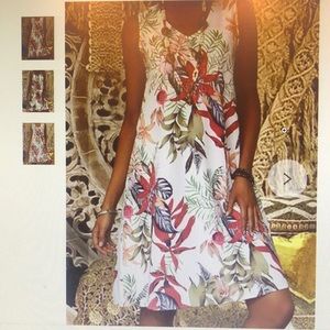 Floral printed sleeveless midi dress